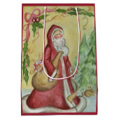 父クリスマス抱き枕 ミディアムペーパーバッグ (裏面)