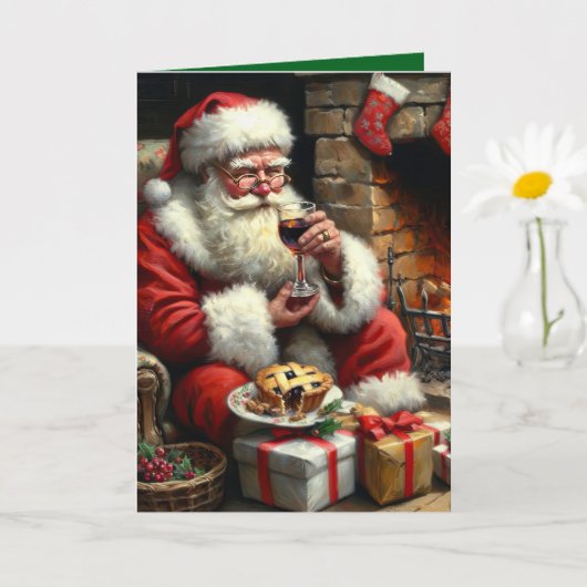 父クリスマス1 カード (小さな植物)