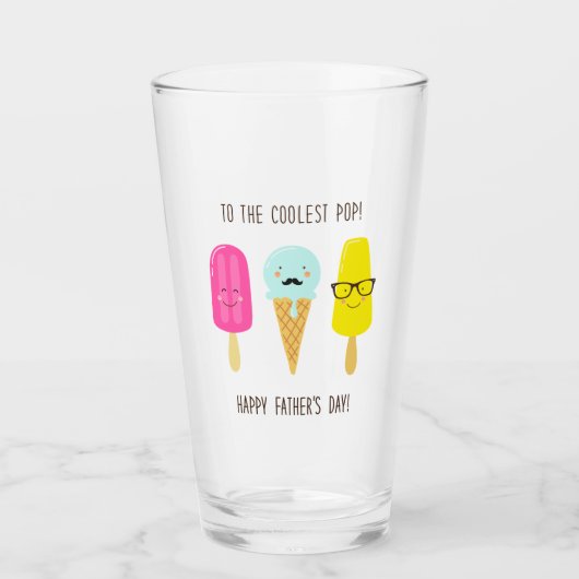 父クールポップ・アートのの日まで タンブラーグラス (正面)