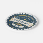 父スタイリッシュの日時計 – レトロバッジデザインwi ペーパープレート (アングル)