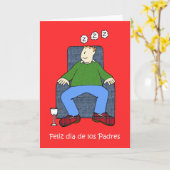 父スペインのの日の漫画 カード (黄色い花)