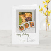 父センチメンタルテディベアテーマ誕生日 カード (黄色い花)