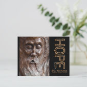 父タイムオールドマンズ顔木彫り ポストカード (スタンド正面)