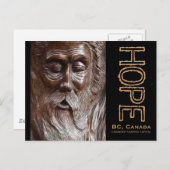 父タイムオールドマンズ顔木彫り ポストカード (正面/裏面)