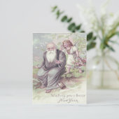 父タイムケルビエンジェルバスケット砂時計 ポストカード (スタンド正面)