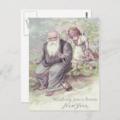 父タイムケルビエンジェルバスケット砂時計 ポストカード (正面/裏面)