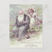 父タイムケルビエンジェルバスケット砂時計 ポストカード (正面)