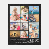 父ダディパーソナライズされた引用文10フォトコラージュ フリースブランケット (正面)