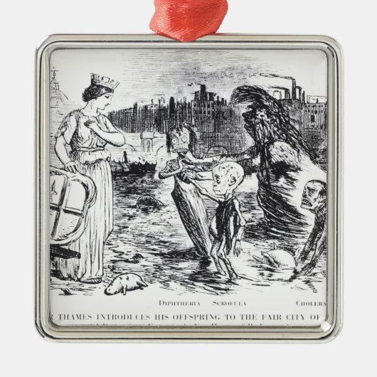 父テムズは彼の子孫を導入します メタルオーナメント (正面)