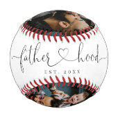 父ハートスクリプト父の日フォトコラージュ 野球ボール (裏面)