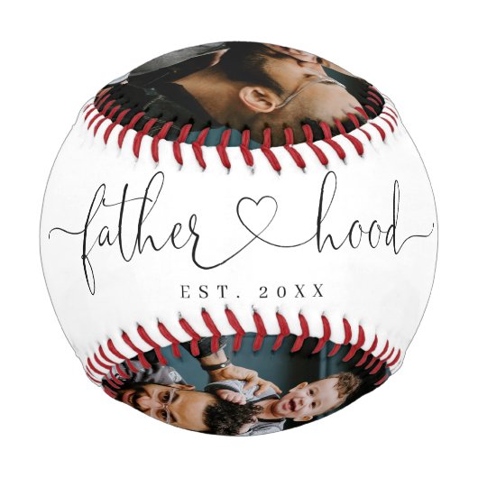 父ハートスクリプト父の日フォトコラージュ 野球ボール (裏面)