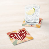 父ハートレイズコースターセット スクエアペーパーコースター (インサイチュ)