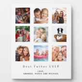父パパ写真家族コラージュ白 フォトプラーク (正面)