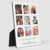 父パパ写真家族コラージュ白 フォトプラーク (側面)