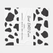 父パパ白黒牛の皮膚パターン フリースブランケット (正面(横))