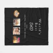 父パパ黒人家族の写真集 フリースブランケット (正面(横))