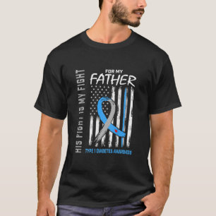 父パパ1型糖尿病認識度USA国旗 Tシャツ
