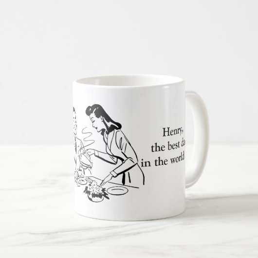 父パーソナライズされたおもしろい祭マグズ コーヒーマグカップ (正面右)