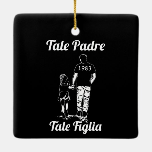 父パーソナライズされたと娘の父の日 セラミックオーナメント (裏面)