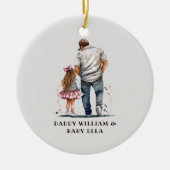 父パーソナライズされたと娘 セラミックオーナメント (正面)