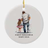 父パーソナライズされたと娘 セラミックオーナメント (裏面)