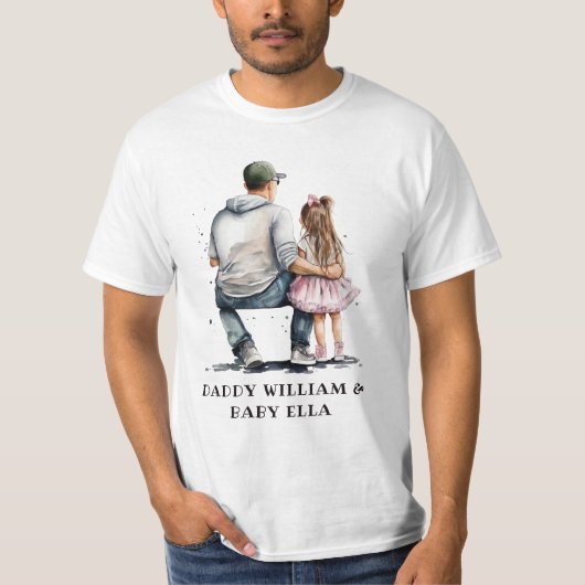 父パーソナライズされたと娘(3) Tシャツ (正面)