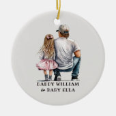 父パーソナライズされたと娘(4) セラミックオーナメント (正面)