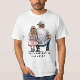 父パーソナライズされたと娘(4) Tシャツ