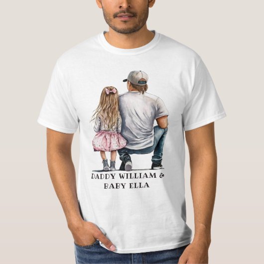 父パーソナライズされたと娘(4) Tシャツ (正面)