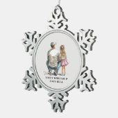 父パーソナライズされたと娘(5) スノーフレークピューターオーナメント (右)