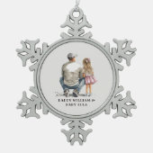 父パーソナライズされたと娘(5) スノーフレークピューターオーナメント (正面)