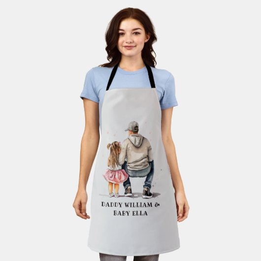 父パーソナライズされたと娘(6) エプロン (着用した状態)