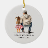 父パーソナライズされたと娘(6) セラミックオーナメント (正面)
