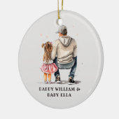 父パーソナライズされたと娘(6) セラミックオーナメント (左)
