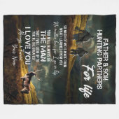 父パーソナライズされたと息子の狩りフリースブランケット フリースブランケット (正面(横))