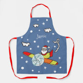 父パーソナライズされたのサンタクロース飛行機 エプロン (正面)
