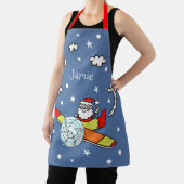 父パーソナライズされたのサンタクロース飛行機 エプロン (インサイチュ)