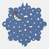 父パーソナライズされたのサンタクロース飛行機 オーナメントカード (裏面)