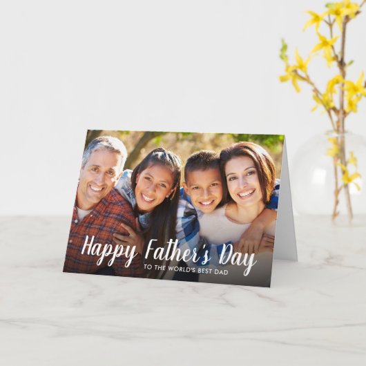 父パーソナライズされたの日のパパ用フォトカード カード (黄色い花)