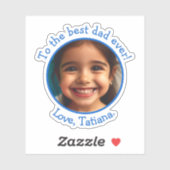 父パーソナライズされたの日の写真名記念 シール (シート)