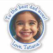 父パーソナライズされたの日の写真名記念 シール (正面)