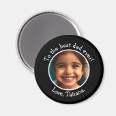 父パーソナライズされたの日の写真名記念 マグネット (正面/裏面)