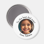 父パーソナライズされたの日の写真名記念 マグネット (正面/裏面)