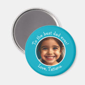 父パーソナライズされたの日の写真名記念 マグネット (正面/裏面)