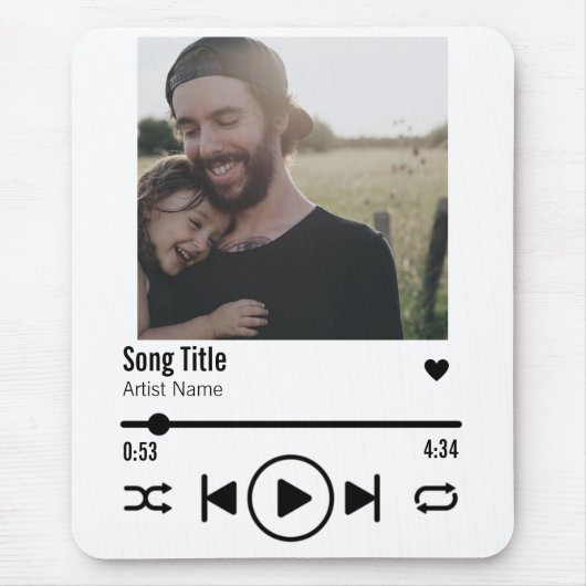 父パーソナライズされたの日の写真曲再生リスト マウスパッド (正面)