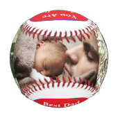 父パーソナライズされたの日の写真野球 野球ボール (裏面)