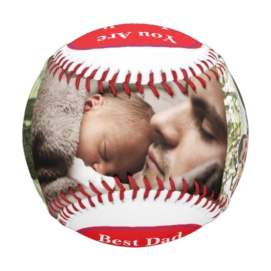 父パーソナライズされたの日の写真野球 野球ボール (裏面)