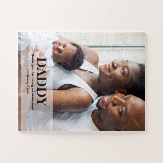 父パーソナライズされたの日ギフトアイディアパパ写真 ジグソーパズル (横)