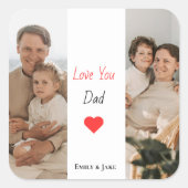 父パーソナライズされたの日ステッカー | パパ贈与 スクエアシール (正面)