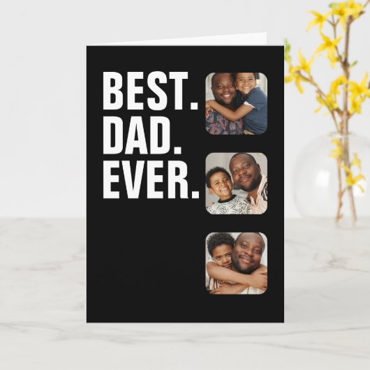 父パーソナライズされたの日フォトギフト最高のパパ カード (黄色い花)